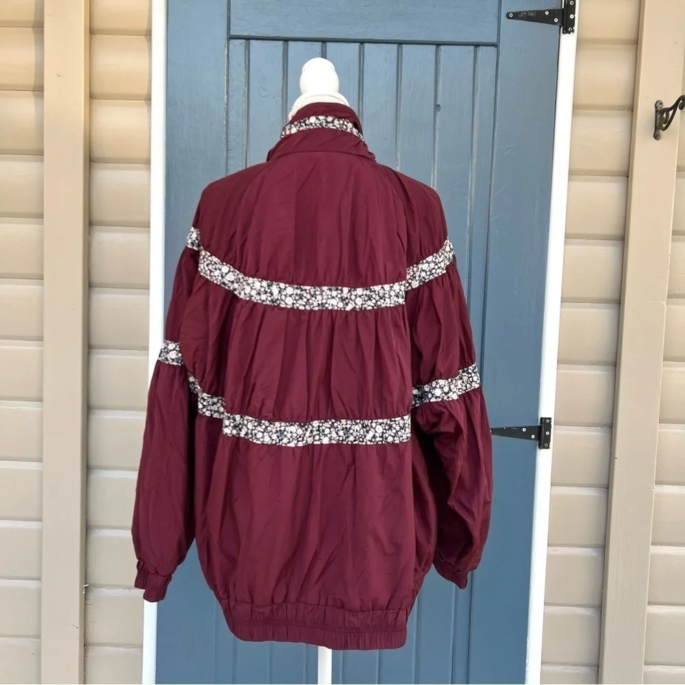Free People On My Mind Bomber Jacket Women Size L  Mulberry